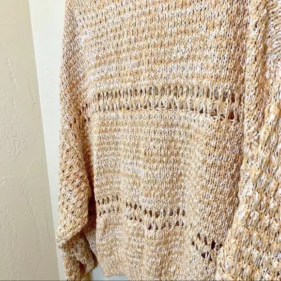 Free People muted yellow loose knit sweater size medium - Picture 8 of 11